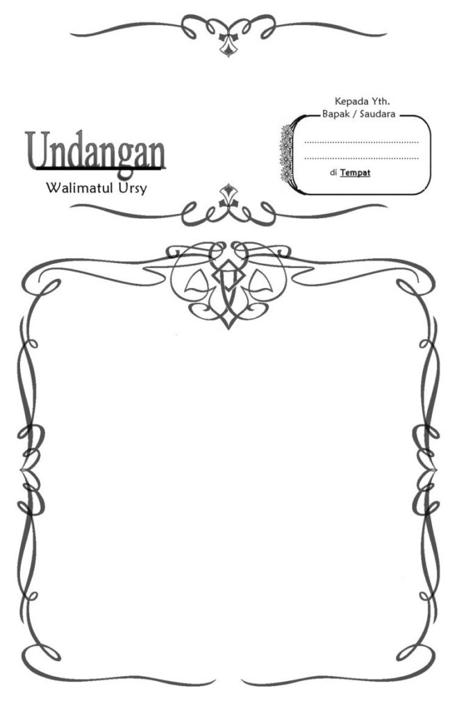 60+ Bingkai Undangan: Nikah, Tahlil, Aqiqah dll (DOWNLOAD)