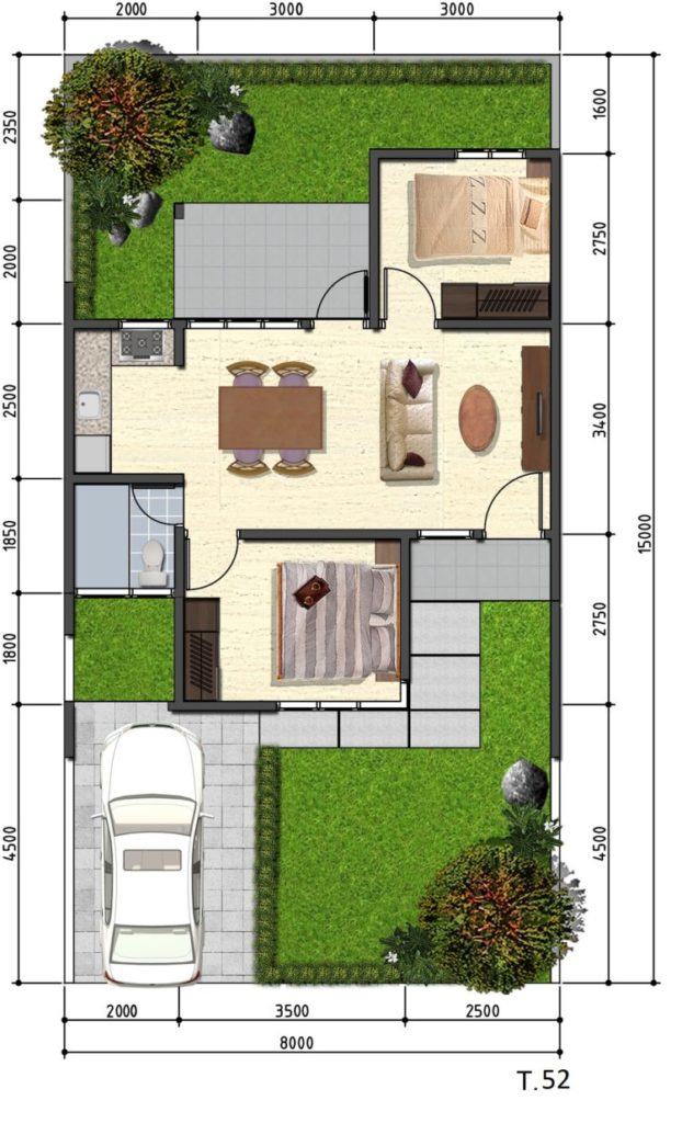 Denah Rumah Type Bangunan 42 60 - UnBrick.ID Denah Rumah Type Bangunan 42 60 - UnBrick.ID
