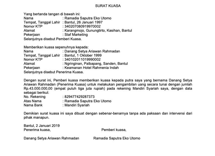 16+ Contoh Surat Pencabutan Kuasa Tanda Tangan Bank  Kumpulan Contoh Surat