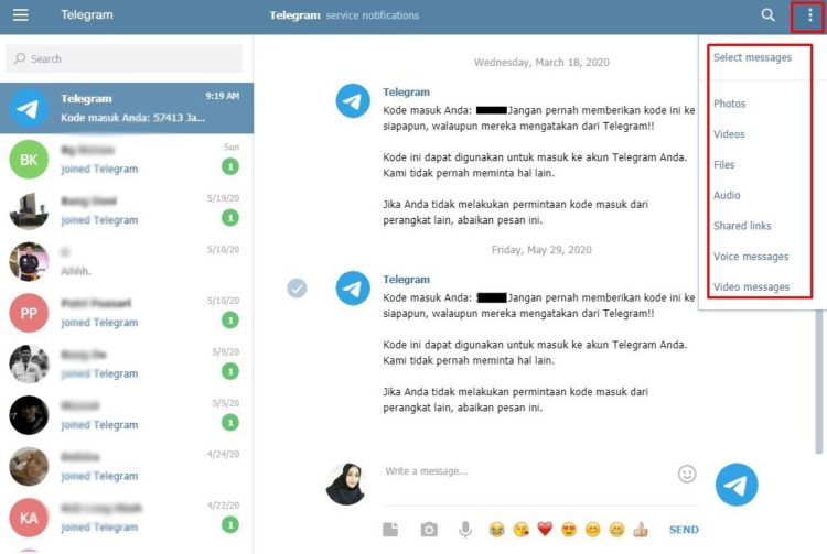 cara membuat akun telegram web