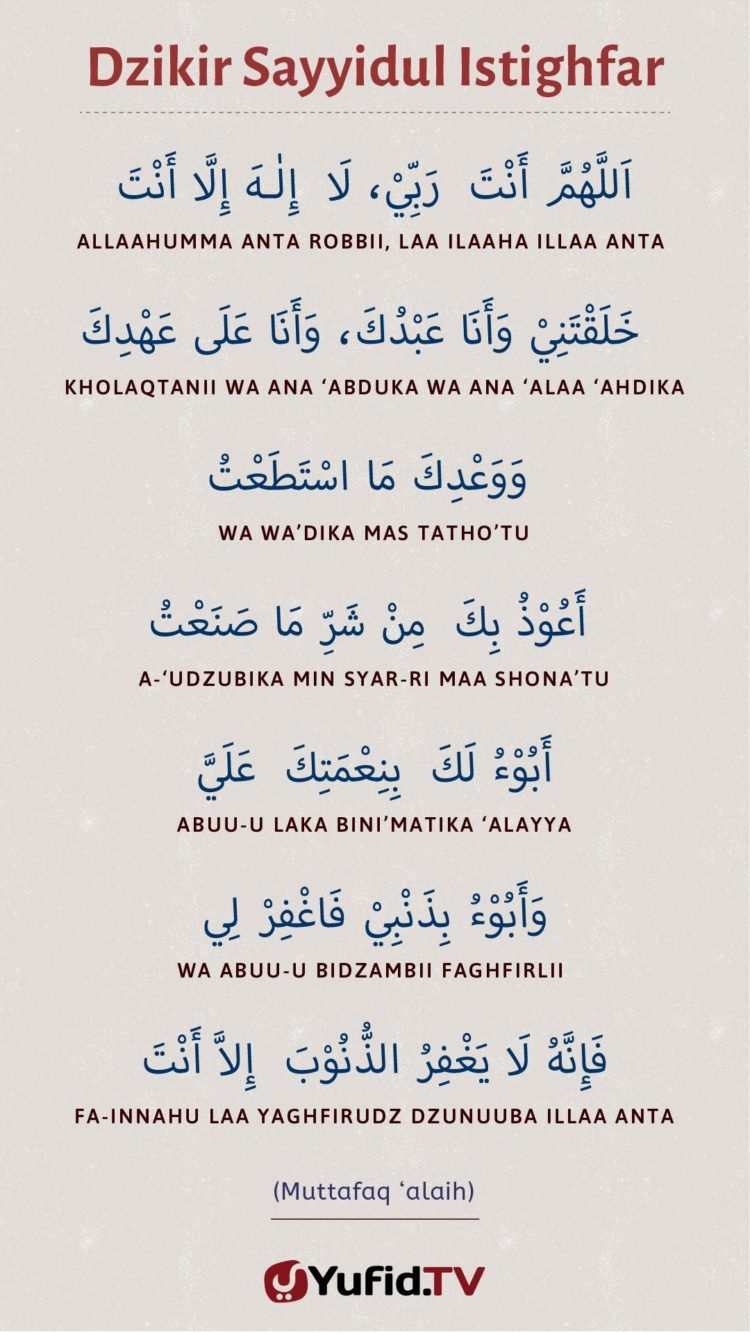 doa sayyidul istighfar latin