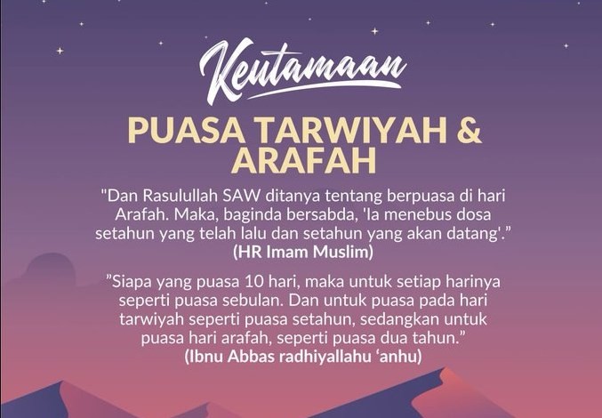 doa buka puasa tarwiyah dan arafah