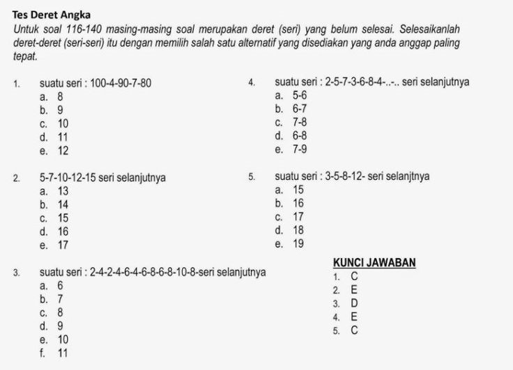 7+ Jenis Tes Psikotes Kerja (CONTOH SOAL: GAMBAR, MATEMATIKA)