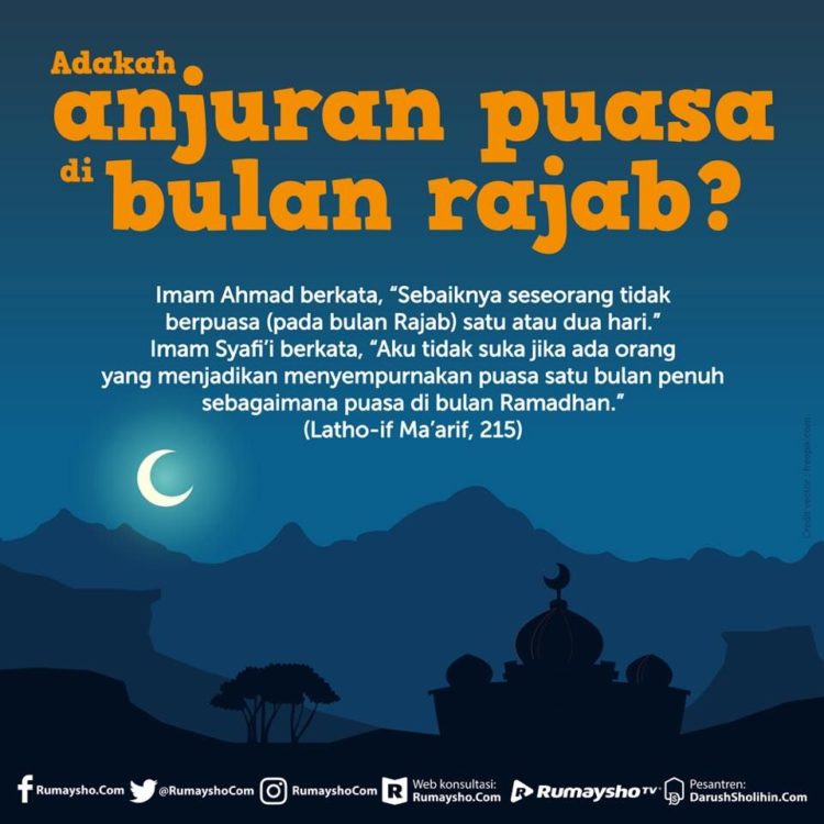 puasa rajab yang dianjurkan