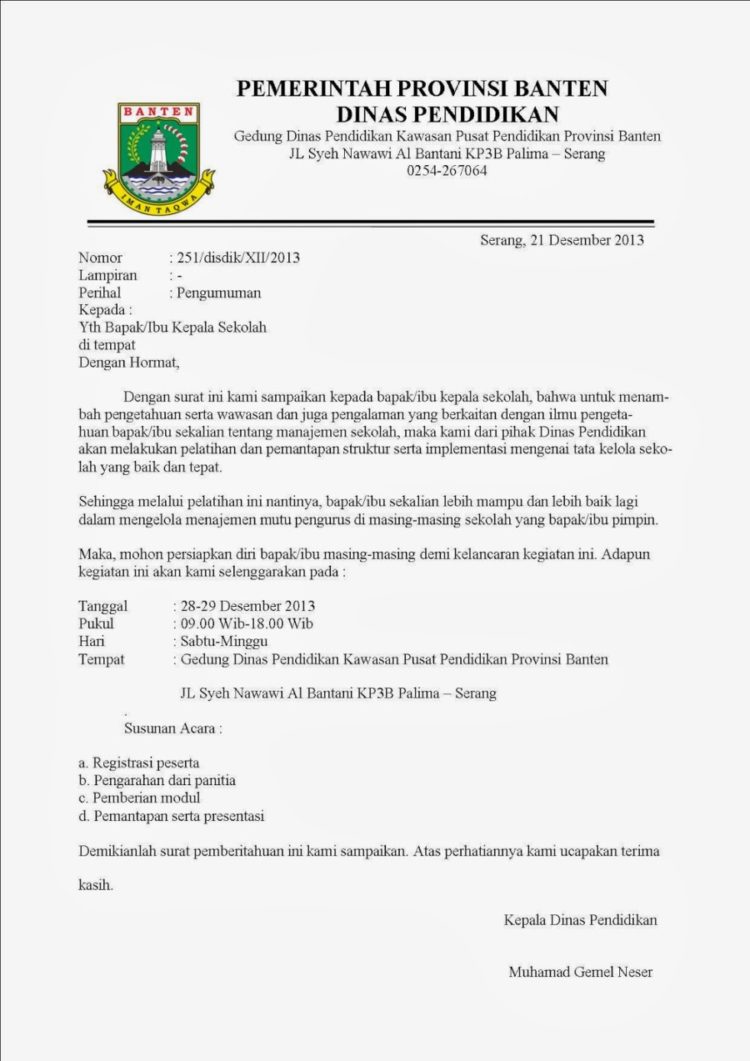 Contoh Surat Setengah Resmi Sekolah Dasar : Surat Undangan Resmi Sekolah Dasar - Contoh Fe : Contoh surat dinas lengkap, bisa untuk sekolah, perusahaan, karyawan, pemerintah, swasta dan lain sebagainya.