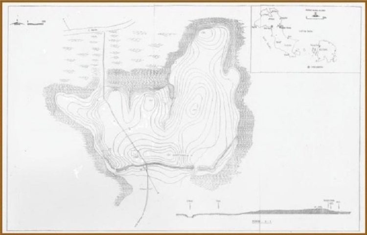Peta Kontur wilayah kekuasaan Kerajaan Kota Kapur