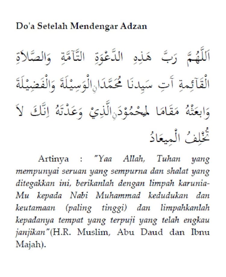 doa adzan lengkap