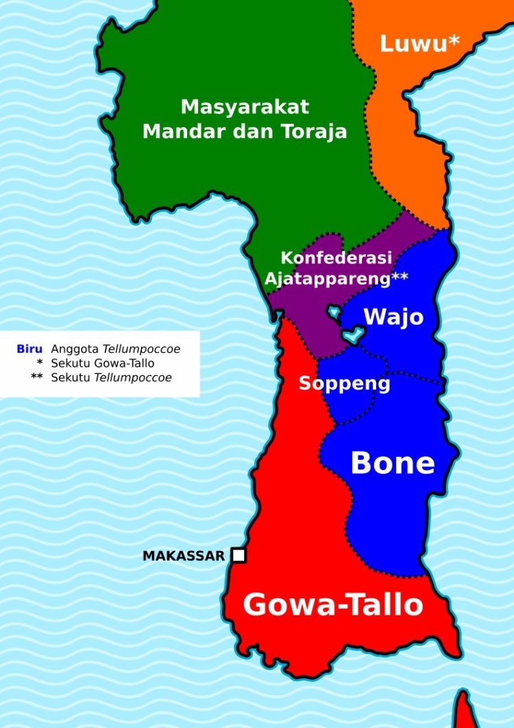 kerajaan di indonesia peta wilayah gowa-tallo
