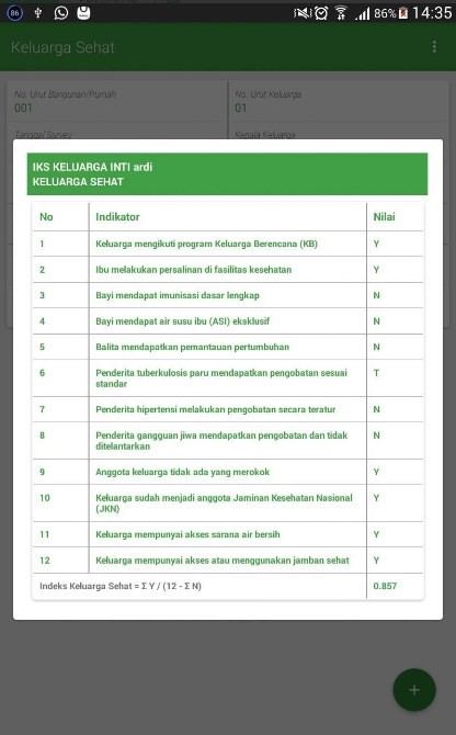 formulir pendataan keluarga sehat 2017