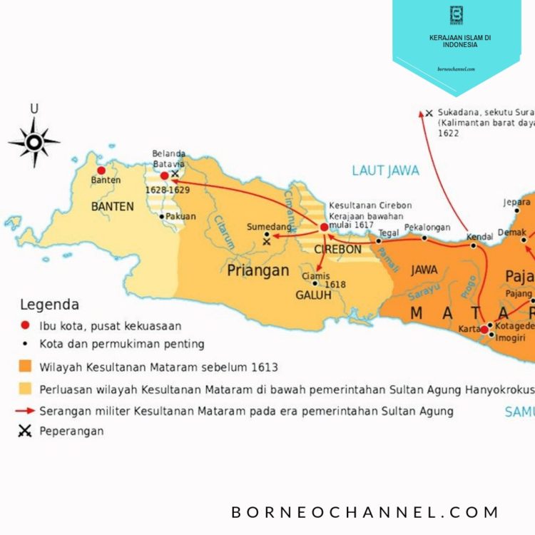 peta kekuasaan kerajaan mataram islam yang merupakan kerajaan islam di indonesia yang wilayahnya hampir mencakup seluruh jawa kecuali batavia