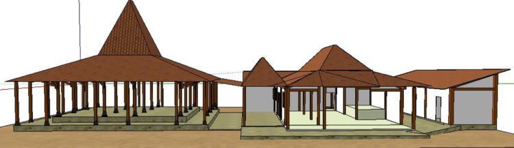 Sketsa konfigurasi bagian rumah Joglo sebagai rumah adat Yogyakarta