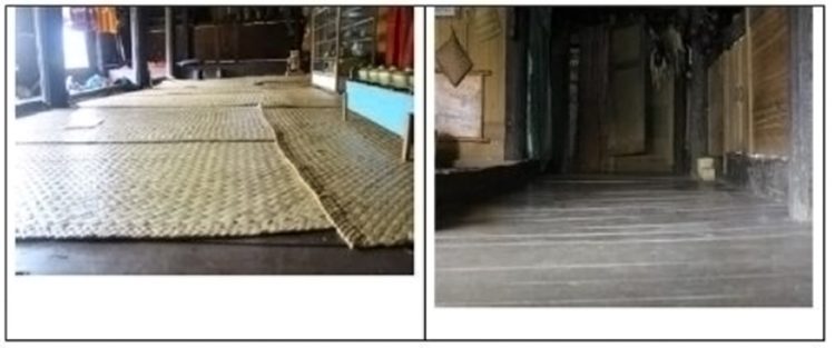 Lantai di rumah adat jambi menggunakan kayu