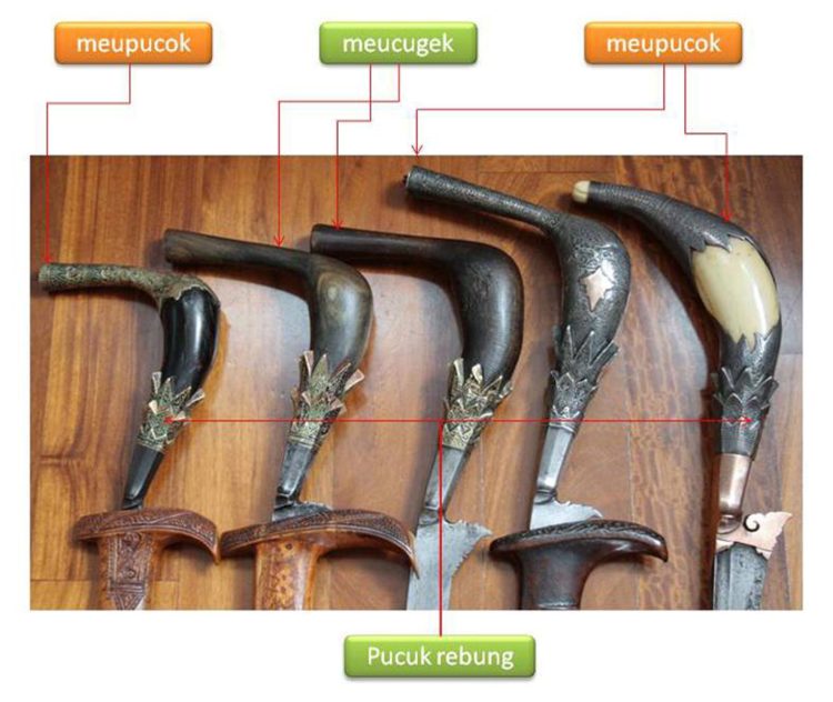 Senjata tradisional aceh jenis rencong meucugek dan meupecok