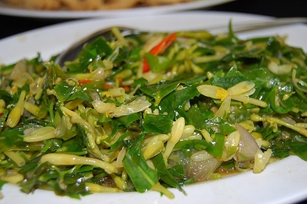 olahan sayur ganemo makanan khas sulawesi utara