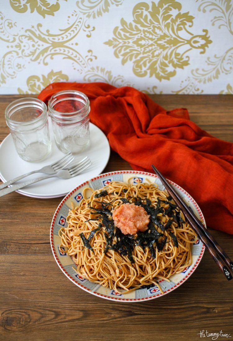 foto makanan khas jepang mentaiko supageti