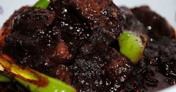 daging masak bumbu hangus makanan khas kalimantan utara