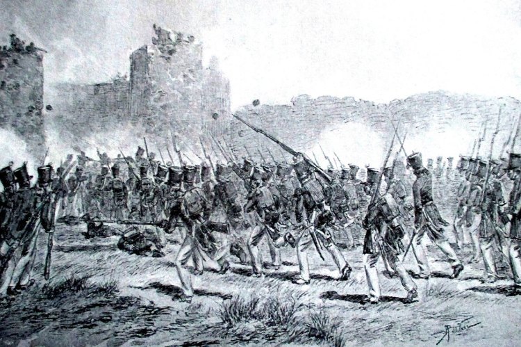 gambar perang padri belanda menyerang benteng bonjol