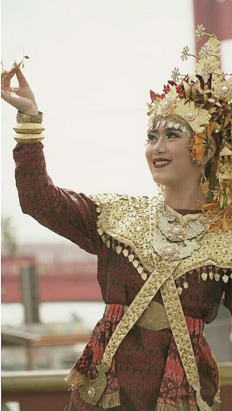 aksesoris kostum selendang mantri penari tari gending sriwijaya