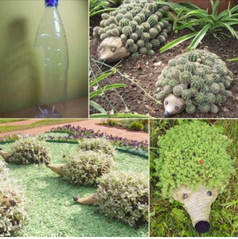Landak Hias untuk Taman contoh Kerajinan dari Botol Bekas