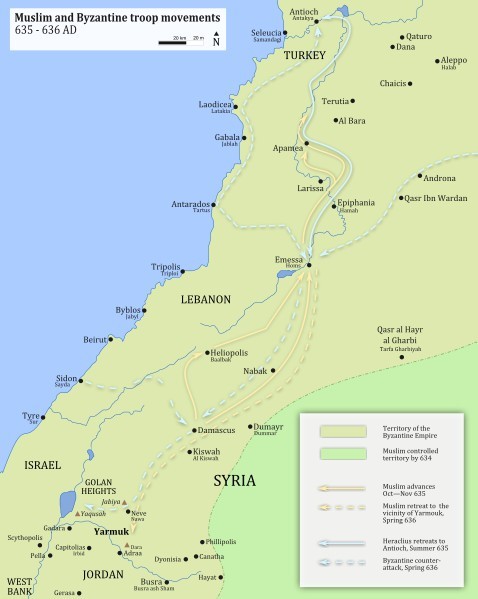 peta lokasi keberadaan perang Yarmuk