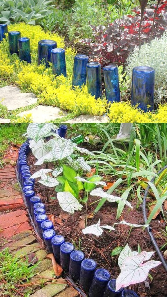 Pembatas Tanaman contoh Kerajinan dari Botol Bekas