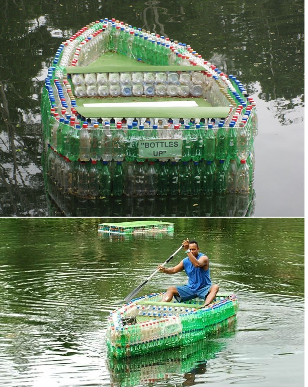 Perahu contoh Kerajinan dari Botol Bekas