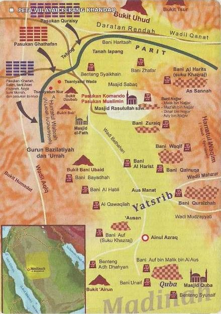 Peta Lokasi Perang Khandaq