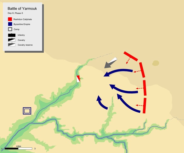 strategi pamungkas dari Khalid pada hari keenam perang yarmuk gelombang kelima