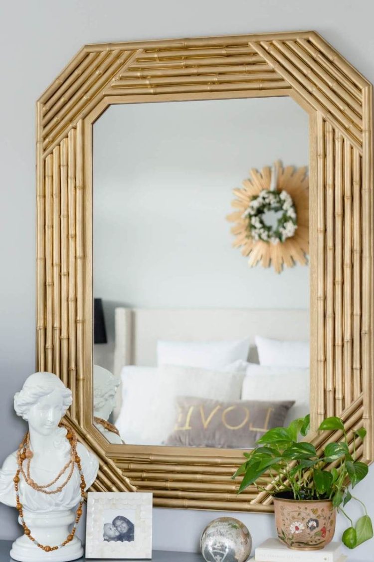 kerajinan dari bambu pigura cermin