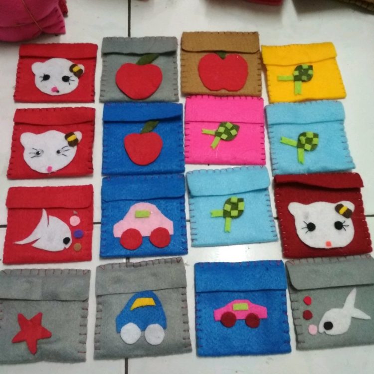 kerajinan dari kain flanel angpau tempat uang