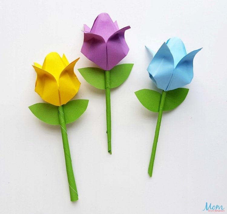 bunga tulip kerajinan dari kertas