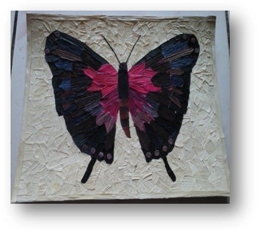 kerajinan dari kulit jagung lukisan kupu-kupu