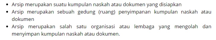 definisi dan pengertian arsip menurut peraturan pemerintah