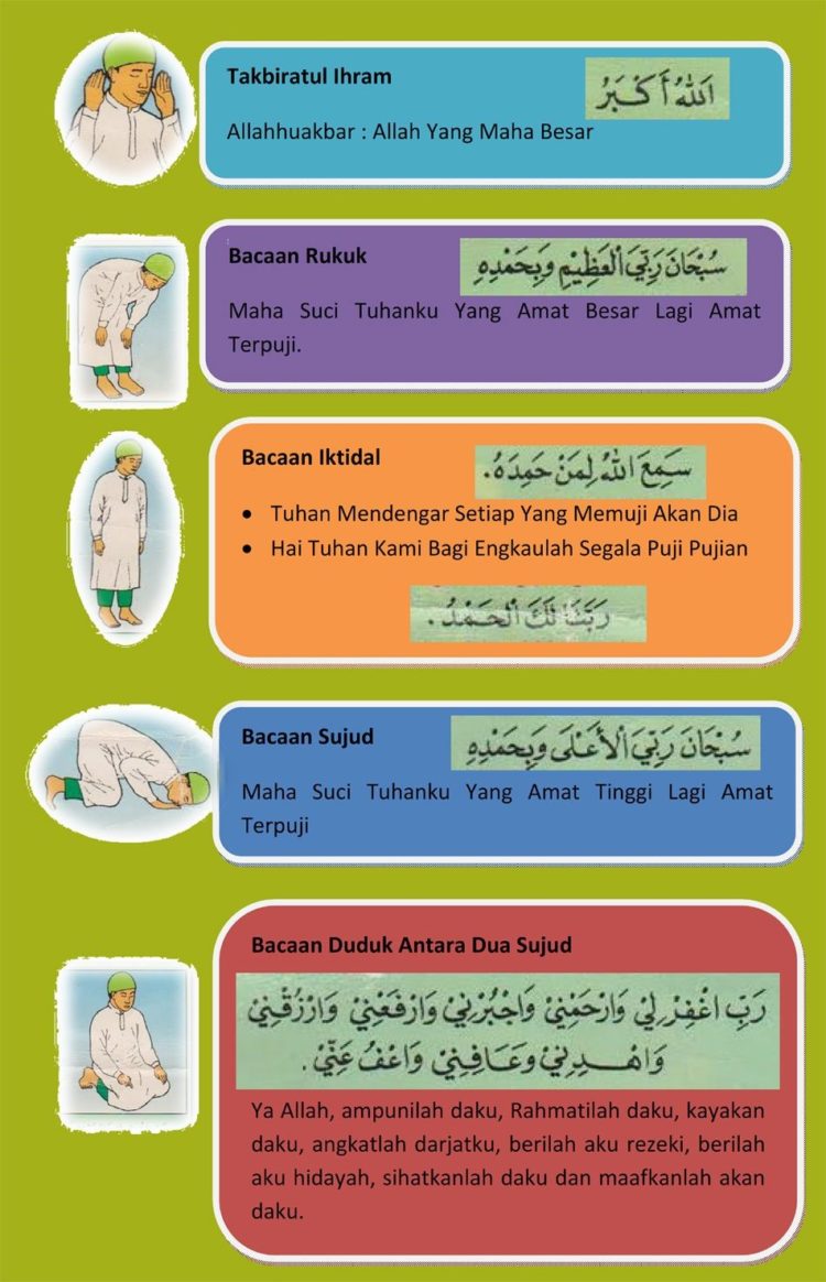 pengertian sholat dan bacaan setiap gerakan sholat