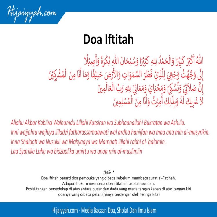 pengertian sholat dan lafal doa iftitah
