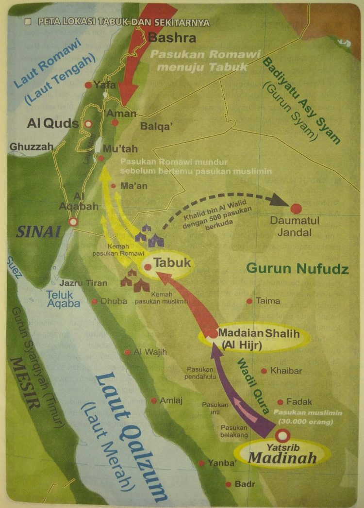 peta perjalanan perang tabuk