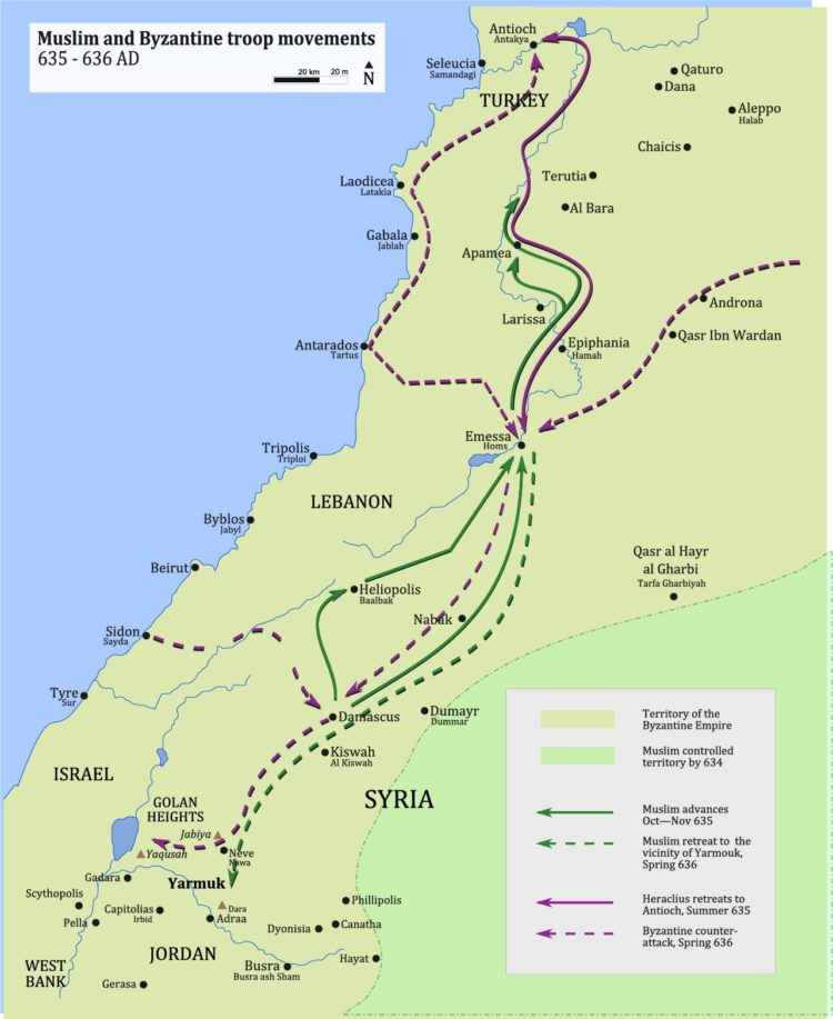 peta perang yarmuk pada masa itu