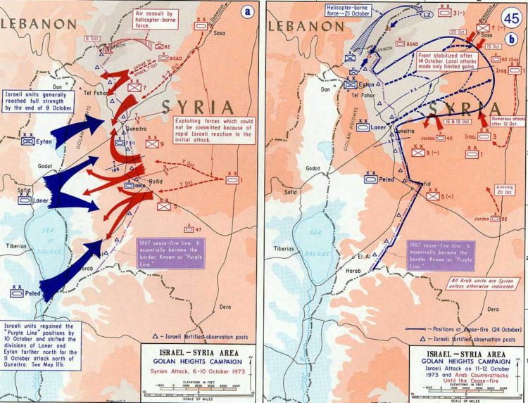 peta serangan perang yom kippur