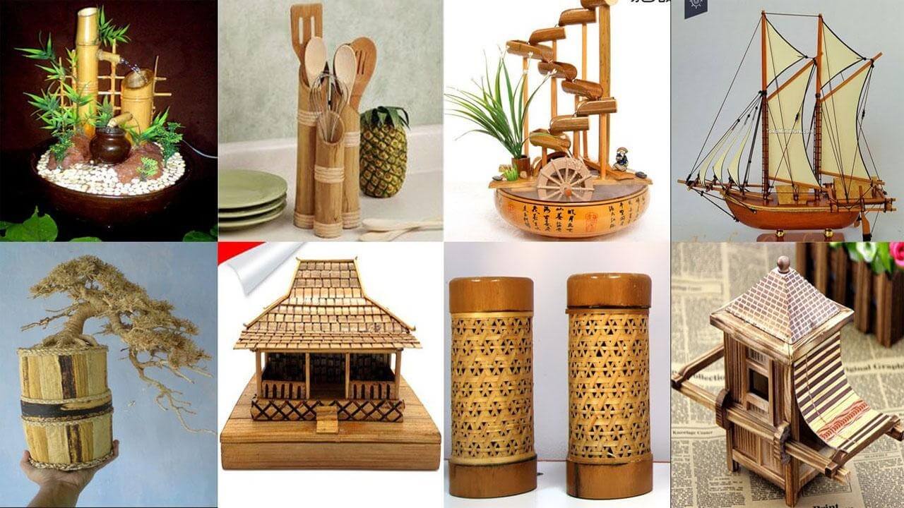 contoh kerajinan dari bambu